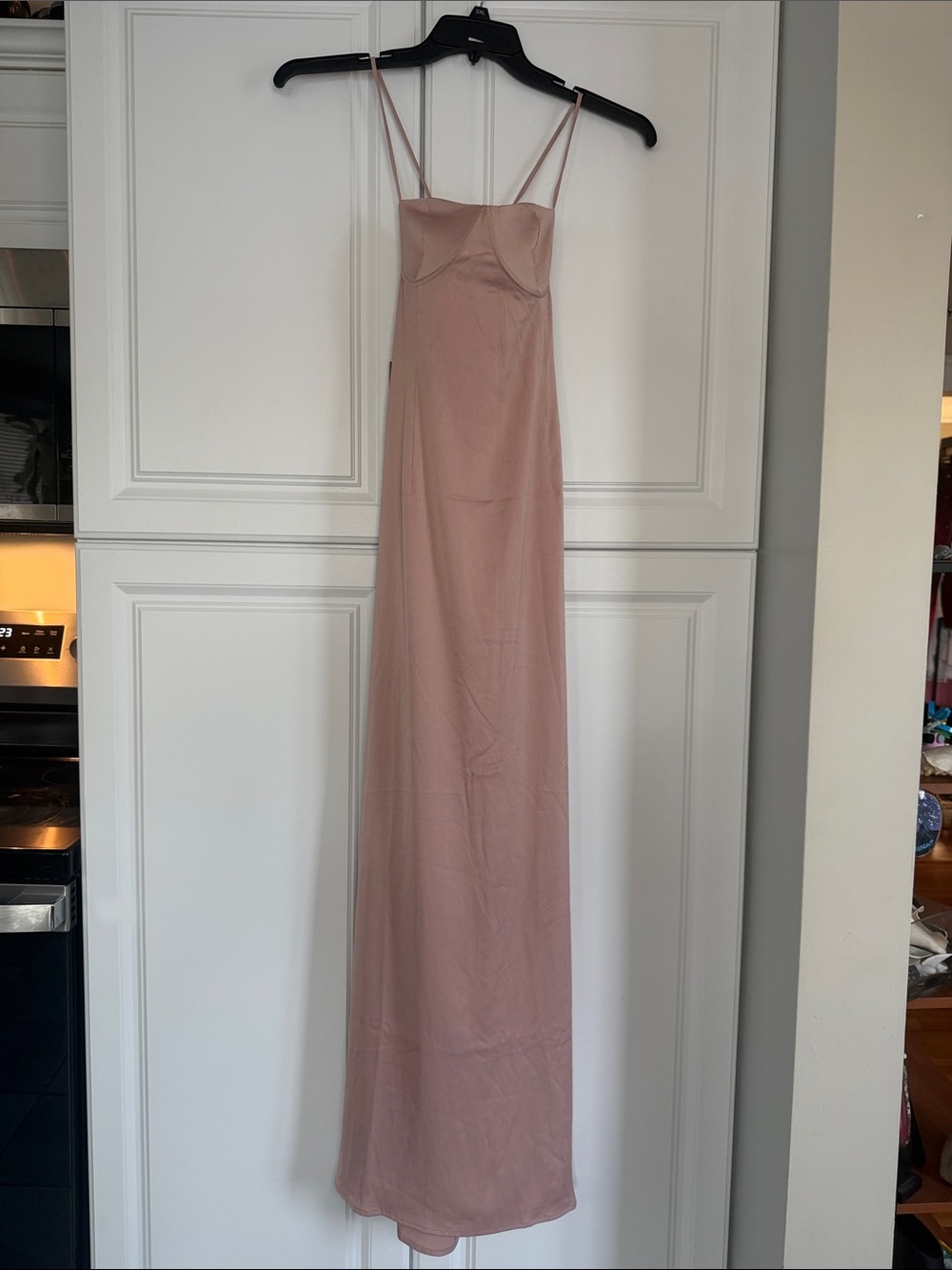 Peppermayo Dusty Rose Twin-Strap Slip Maxi Dress